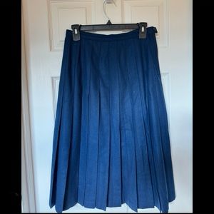 Vintage Pendleton Wool Pleated Skirt Navy Blue